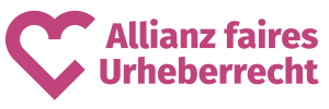 Logo Allianz faires Urheberrecht, mit Text, altrosa, PNG
